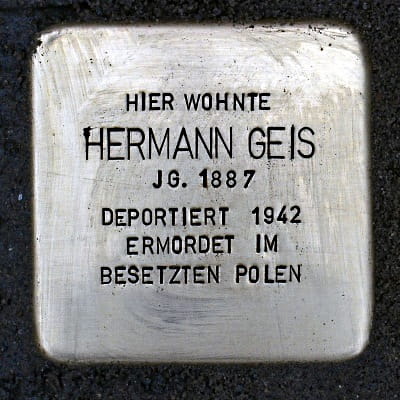 Stolperstein Neue Kraeme 31 Hermann Geis