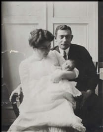 Anna und Herbert Kastellan mit Tochter Ellen, März 1914