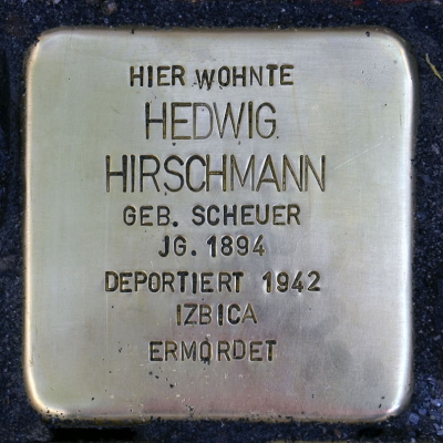 Stolperstein Rohmerplatz 27, Hirschmann, Hedwig