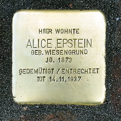 Stolperstein Körberstraße 16, Epstein, Alice