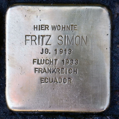 Stolperstein Marbachweg 333, Simon, Fritz