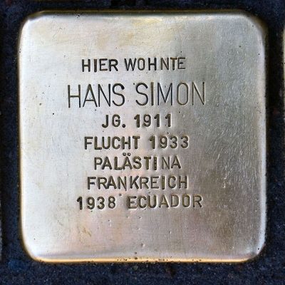 Stolperstein Marbachweg 333, Simon, Hans