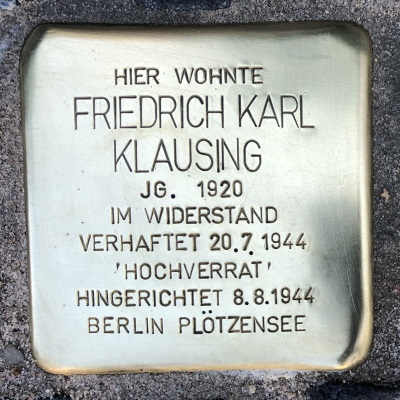 Stolperstein Willibrachtstraße 13, Klausing, Friedrich Karl 