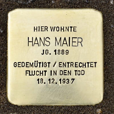 Stolperstein Fuchshohl 27, Hans Maier
