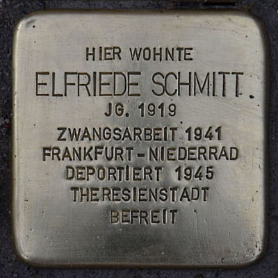 Stolperstein Prächterstraße 21, Elfriede Schmitt