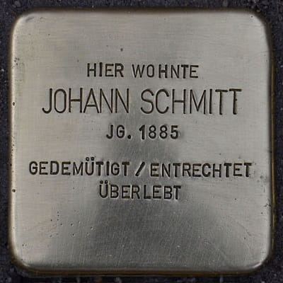 Stolperstein Prächterstraße 21, Johann Schmitt