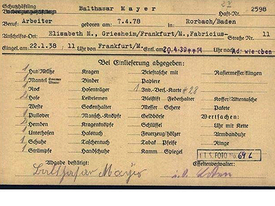 Liste aus Buchenwald