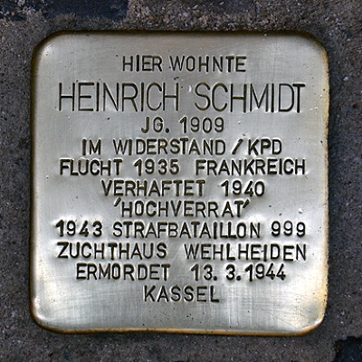 Stolperstein Auf dem Schafberg 8, Schmidt, Heinrich