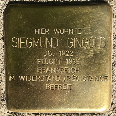 Stolperstein Breite Gasse 23, Gingold, Siegmund