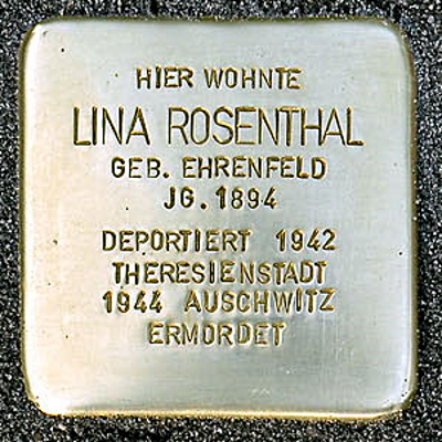 Stolperstein Rechneigrabenstraße 18-20, Rosenthal, Lina