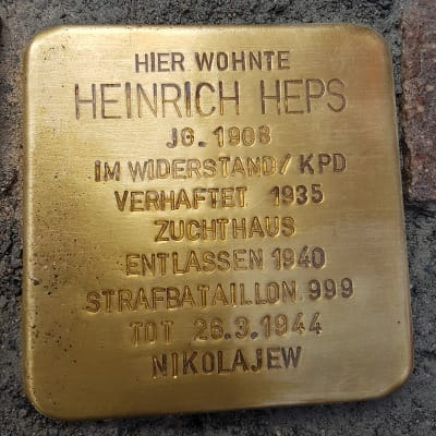 Stolperstein Heinrich Heps Schmidtborstraße