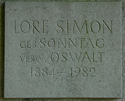 Grabstein für Lore Simon, Hauptfiedhof Frankfurt, Gewann F 2036