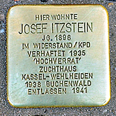 Stolperstein Goldsteinstraße 77, Itzstein, Josef