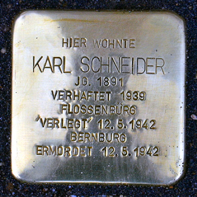 Stolperstein Güntherstraße 4, Schneider, Karl