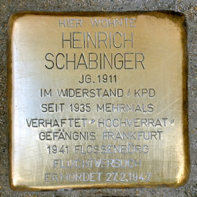 Stolperstein Herzogstraße 9, Schabinger, Heinrich