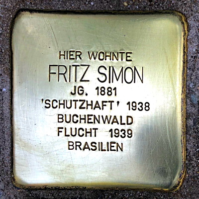 Stolperstein Holzhecke 27, Simon, Fritz