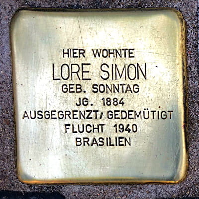 Stolperstein Holzhecke 27, Simon, Lore