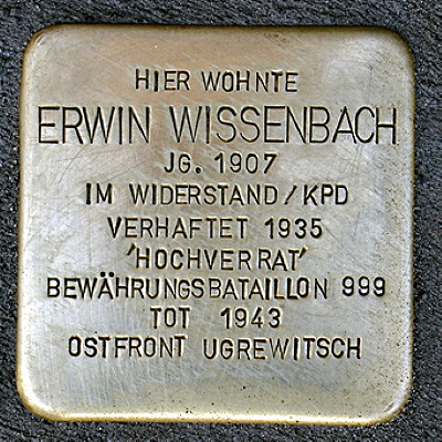 Stolperstein Kelsterbacher Straße 58, Wissenbach, Erwin