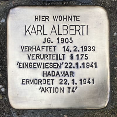 Stolperstein Kelsterbacherstraße 73, Alberti, Karl