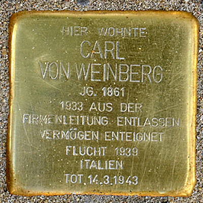 Stolperstein Waldfriedstraße 11, Weinberg, Carl von