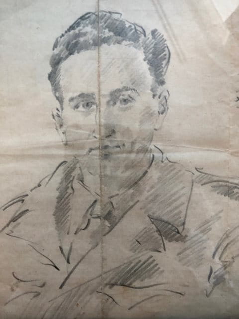 Henry Kelsen als Soldat der US Army 1945, gezeichnet von einem anderen Soldaten