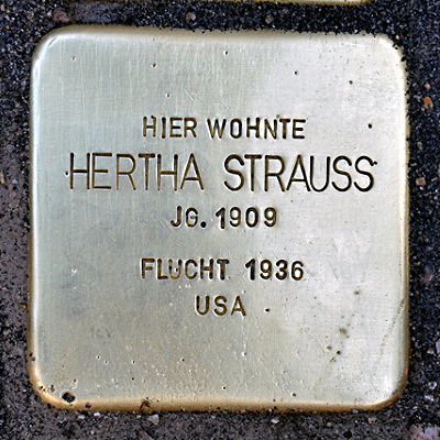 Stolperstein Bäckerweg 54, Strauss, Hertha