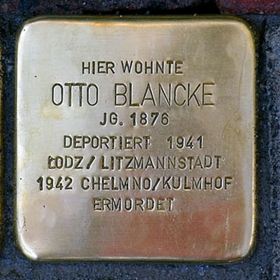 Stolperstein Baumweg 23, Blancke, Otto