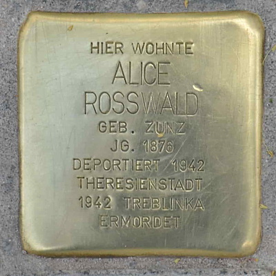 Stolperstein Baumweg 26, Alice Rosswald