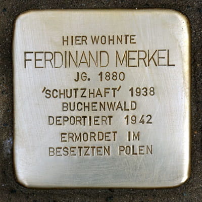 Stolperstein Elkenbachstraße 6, Ferdinand Merkel