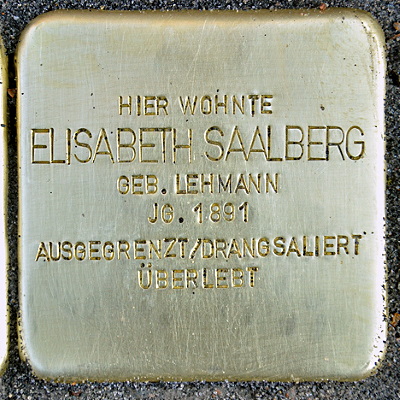 Stolperstein Gluckstraße 14, Saalberg, Elisabeth