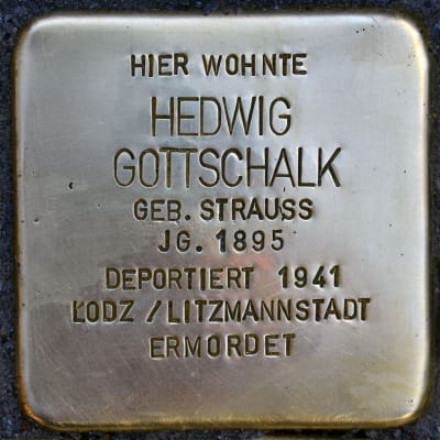 Stolperstein Klettenbergstraße 16, Gottschalk, Hedwig