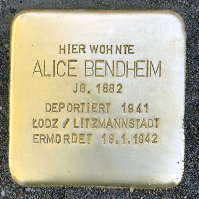 Stolperstein Loenstraße  9, Bendheim, Alice