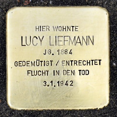Stolperstein Melemstraße 8 Liefmann, Dr. Lucy