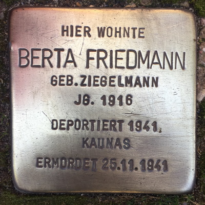 Stolperstein Nesenstraße 7, Berta Friedmann