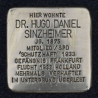 Stolperstein Voelckerstraße 11, Dr. Hugo Daniel Sinzheimer