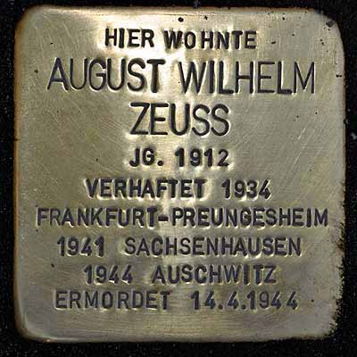 Stolperstein Zeuss August Wilhelm
