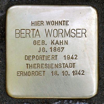 Stolperstein Am Tiergarten 52, Berta Wormser