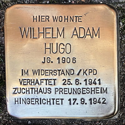 Stolperstein Linnéstraße 27, Wilhelm Adam Hugo