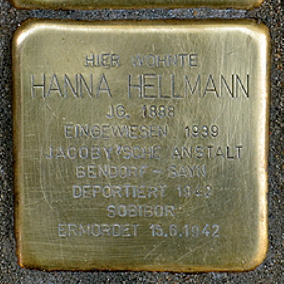 Stolperstein Luxemburger Allee 36, Hellmann, Hanna