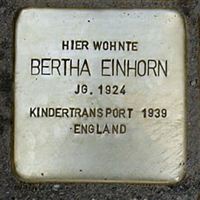 Stolperstein Obermainstraße 6, Einhorn, Bertha