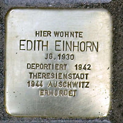 Stolperstein Obermainstraße 6, Einhorn, Edith