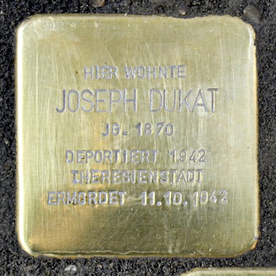 Stolpersteine Ostendstraße 53 Joseph Dukat