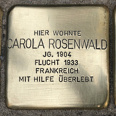 Stolperstein Röderbergweg 53, Rosenwald, Carola