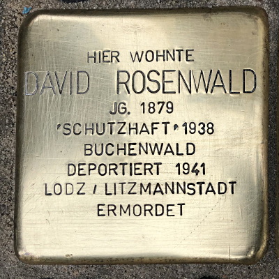 Stolperstein Röderbergweg 53, Rosenwald, David