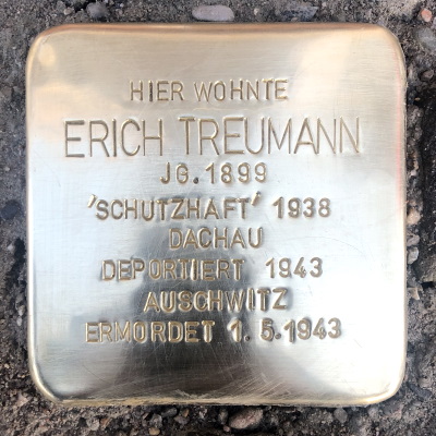 Stolperstein Sonnemannstraße 57, Erich Treumann