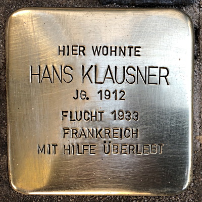 Stolperstein Uhlandstraße 58, Klausner, Hans