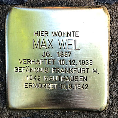 Stolperstein Waldschmidtstraße 83, Weil, Max