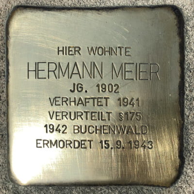 Stolperstein Am Rödelheimer Wehr 4, Herrmann Meier