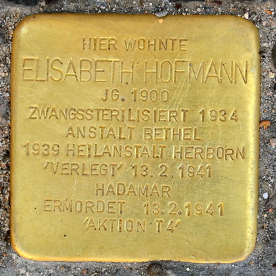 Stolperstein Kalkentalstraße 7, Hofmann, Elisabeth
