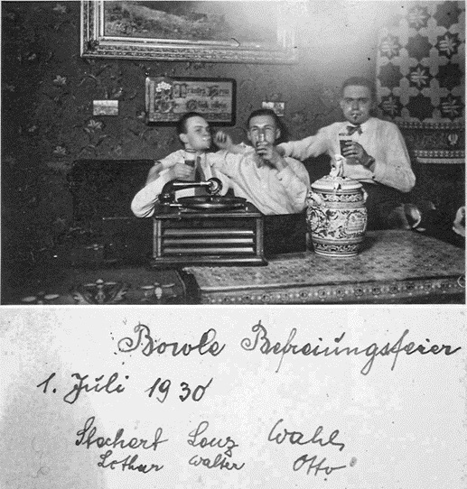 Otto Wahl mit Freunden, 1930